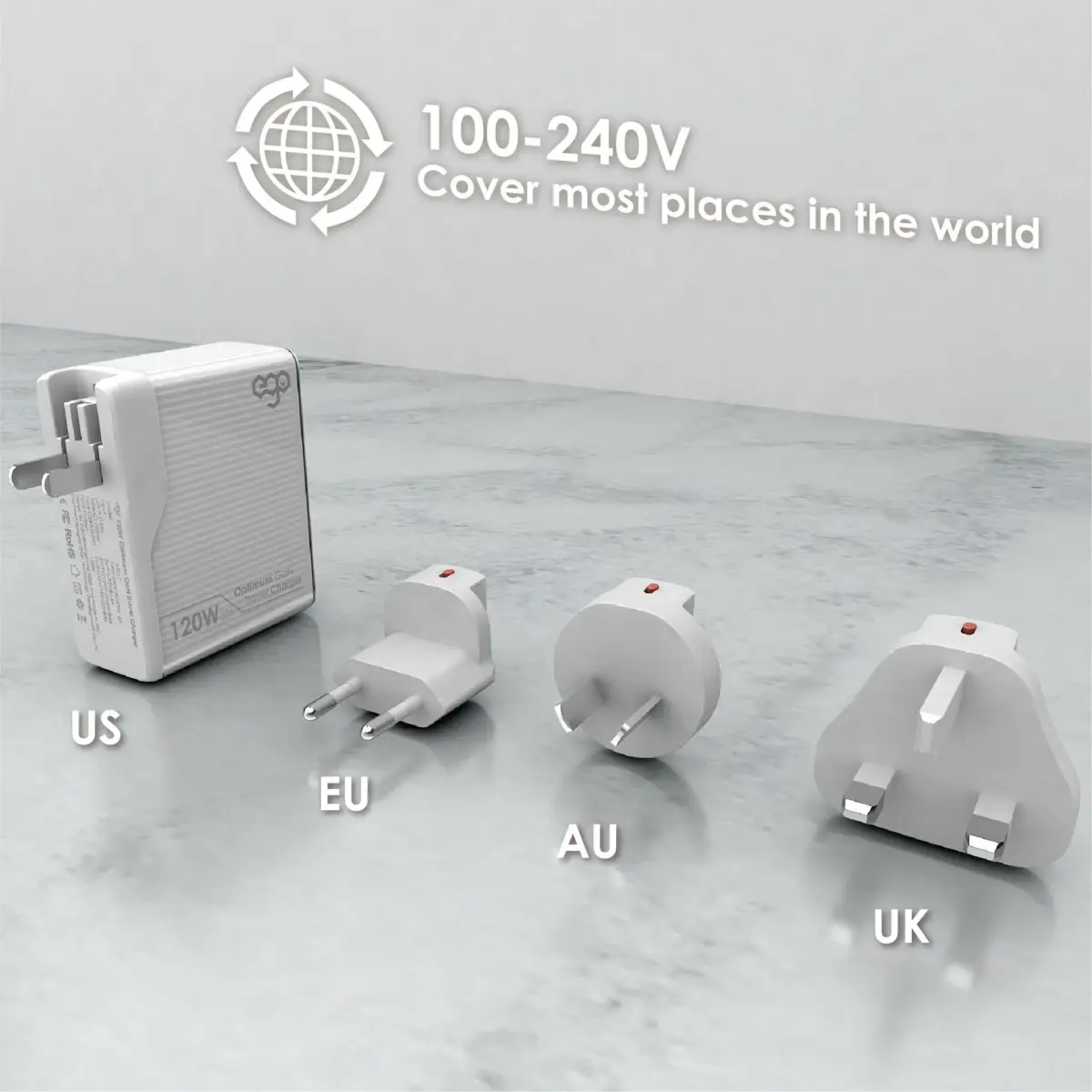 EGO -- 120W Optimum GaN 4USB 旅行充 (EGOG120) - Image 2