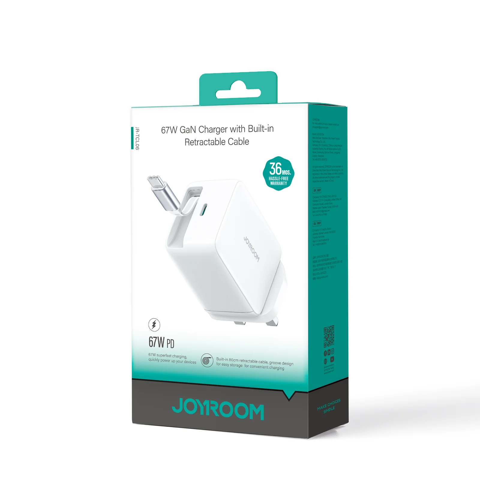 Joyroom -- JR-TCL06 67W 伸縮線插頭 - Image 7