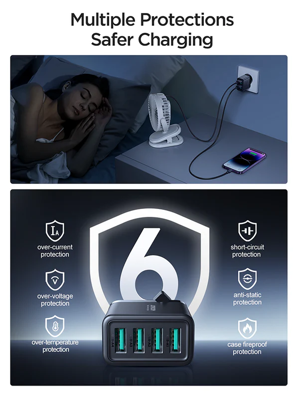 Joyroom -- JR-TCN03 24W 4USB輸出 插頭 - Image 4