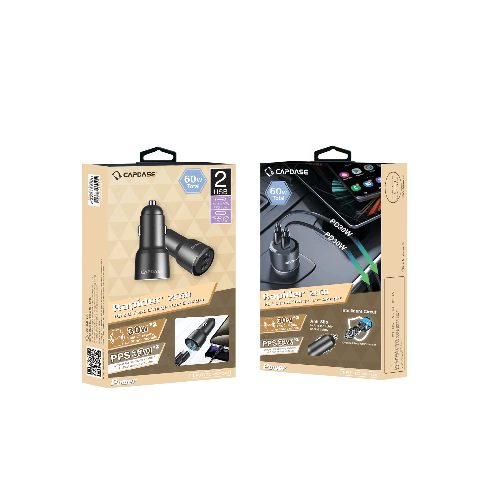 Capdase -- R2001 60W 雙Type C車充
