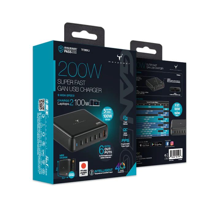 牛魔王 -- TF260XJ 200W 6 位 GaN USB 充電器 - Image 3