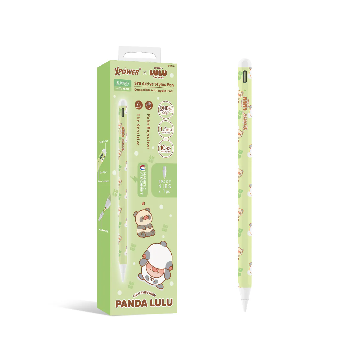 Xpower -- 罐頭豬LuLu ST6 觸控筆 (iPad 專用) (磁吸主動式)