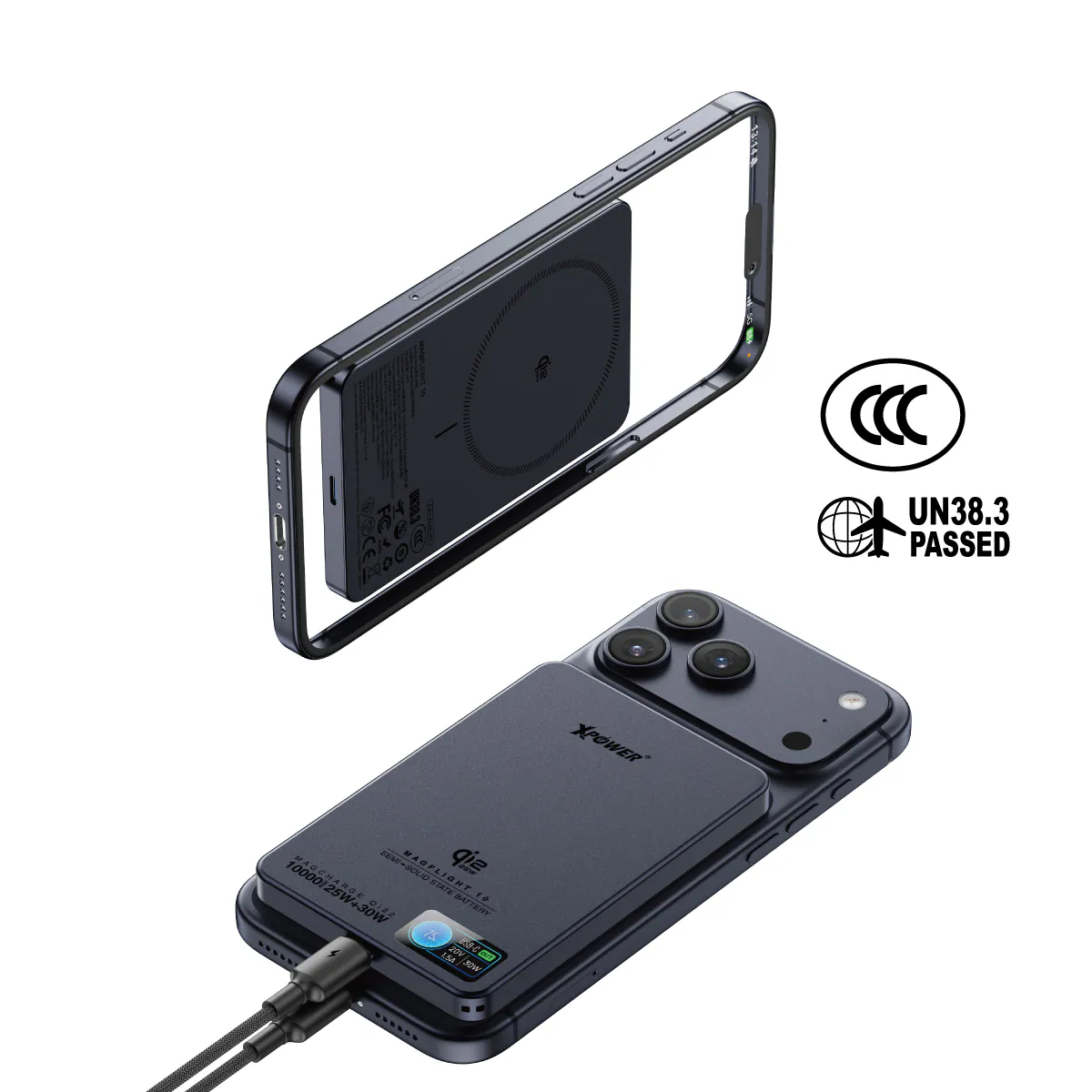 XPower -- MagFlight10 10000mAh 磁吸行動電源 (鋁合金半固態)(TFT彩屏顯示) (QI2.2 25W/30W) - Image 4